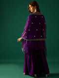 Zari Work Kurta With Sharara And Dupatta