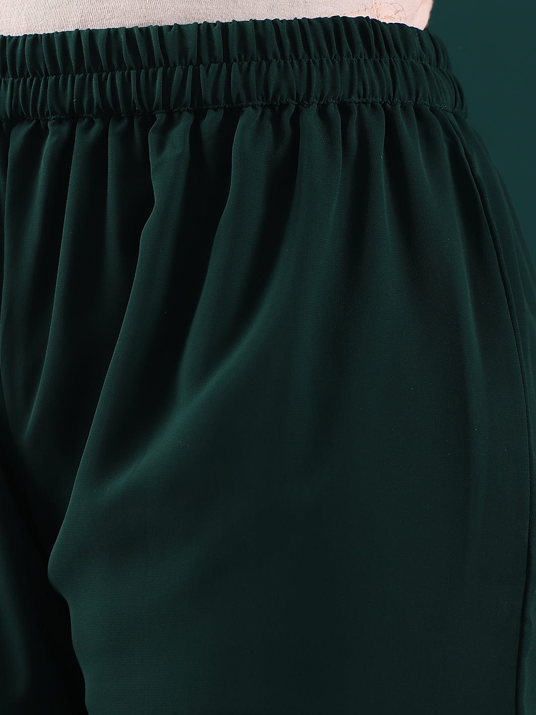 Varanga Women Green Mirror Embroidered Yoke A-Line  Kurta Paired With Bottom And Dupatta