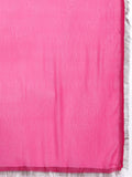Varanga Women Fuchsia Leheriya Print V-Neck With Lace Detail A Line Kurta  With Bottom And Dupatta.