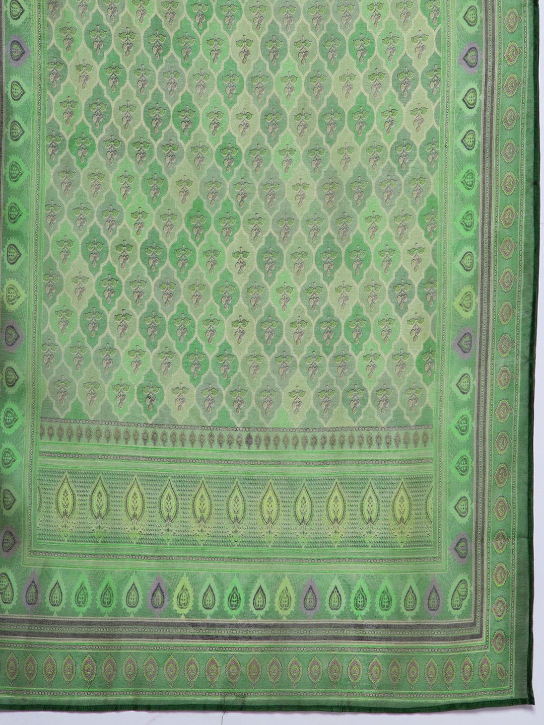 Varanga Women Green Ethnic Printed Straight Kurta With Bottom And Dupatta