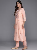 Varanga Women Floral Embroidered Sequinned Pure Cotton Kurta with Trousers & Dupatta