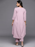Varanga Women Pink Empire Gathered Details A-Line Kurta Paired With Tonal Bottom
