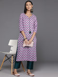 Varanga Women Ethnic Motifs Printed Sequinned Cotton Kurta
