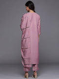 Varanga Women Mauve Ethnic Motifs Embroidered Kurta with Trousers & Dupatta