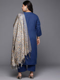 Varanga Women Plus Size Embroidered Yoke Straight Kurta Paired With Tonal Bottom And Printed Bhagalpuri Dupatta