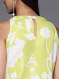 Varanga Women Lime Green Halter Neck Kurta With Bottom