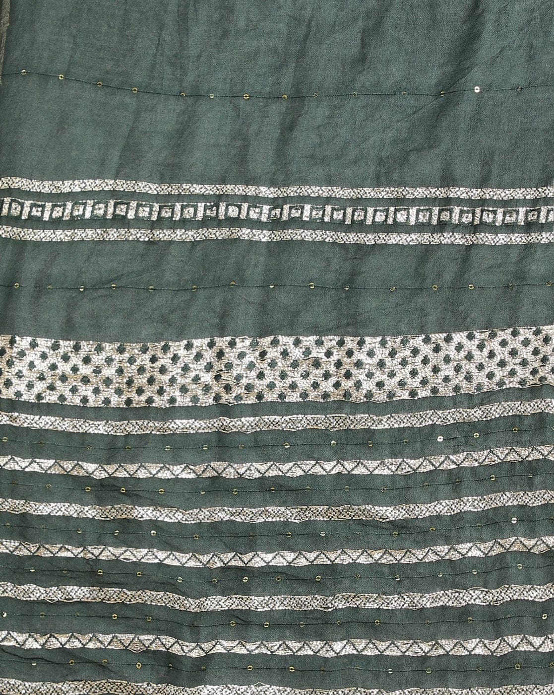 Varanga Women Green Embroidered Straight Kurta Paired With Tonal Bottom And Dupatta