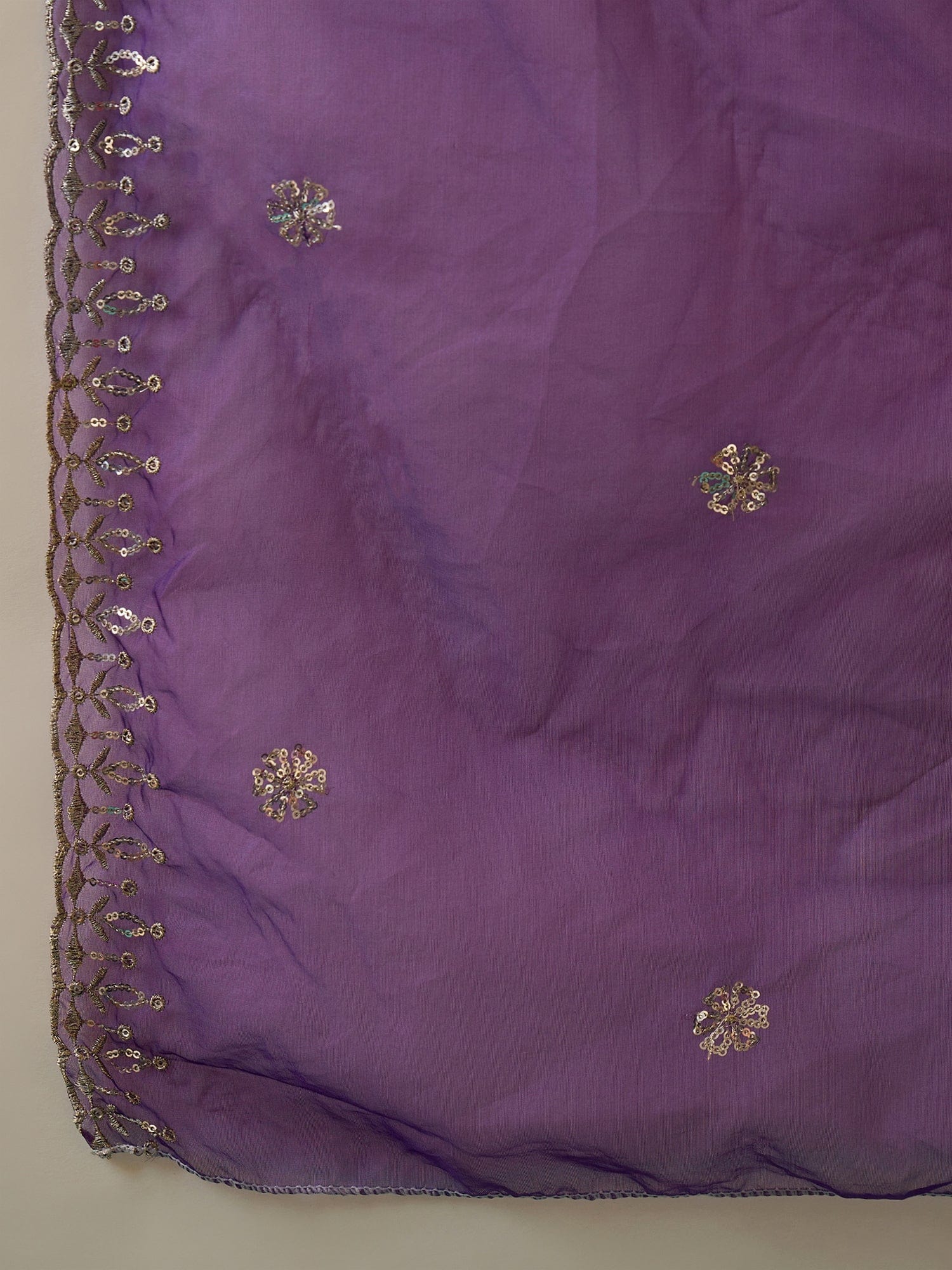 Zari Work Kurta With Sharara And Dupatta