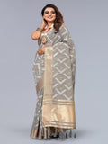 Ethnic Motifs Zari Woven Design Banarasi Saree