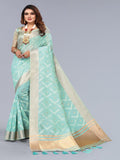 Ethnic Motifs Zari Woven Design Banarasi Saree