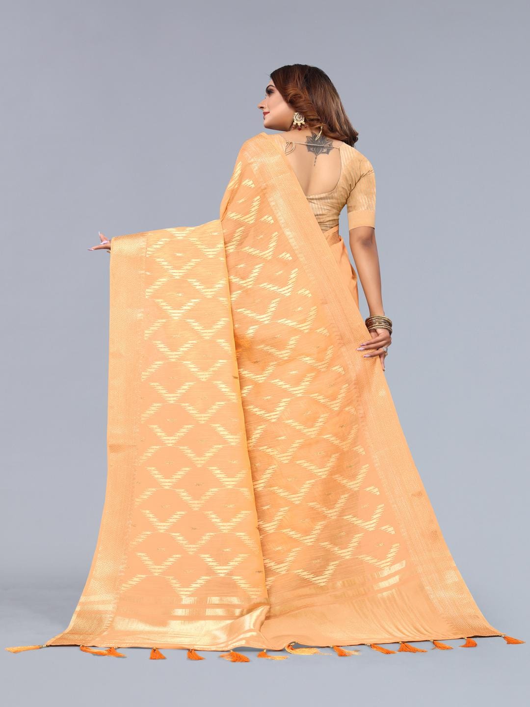 Ethnic Motifs Zari Woven Design Banarasi Saree
