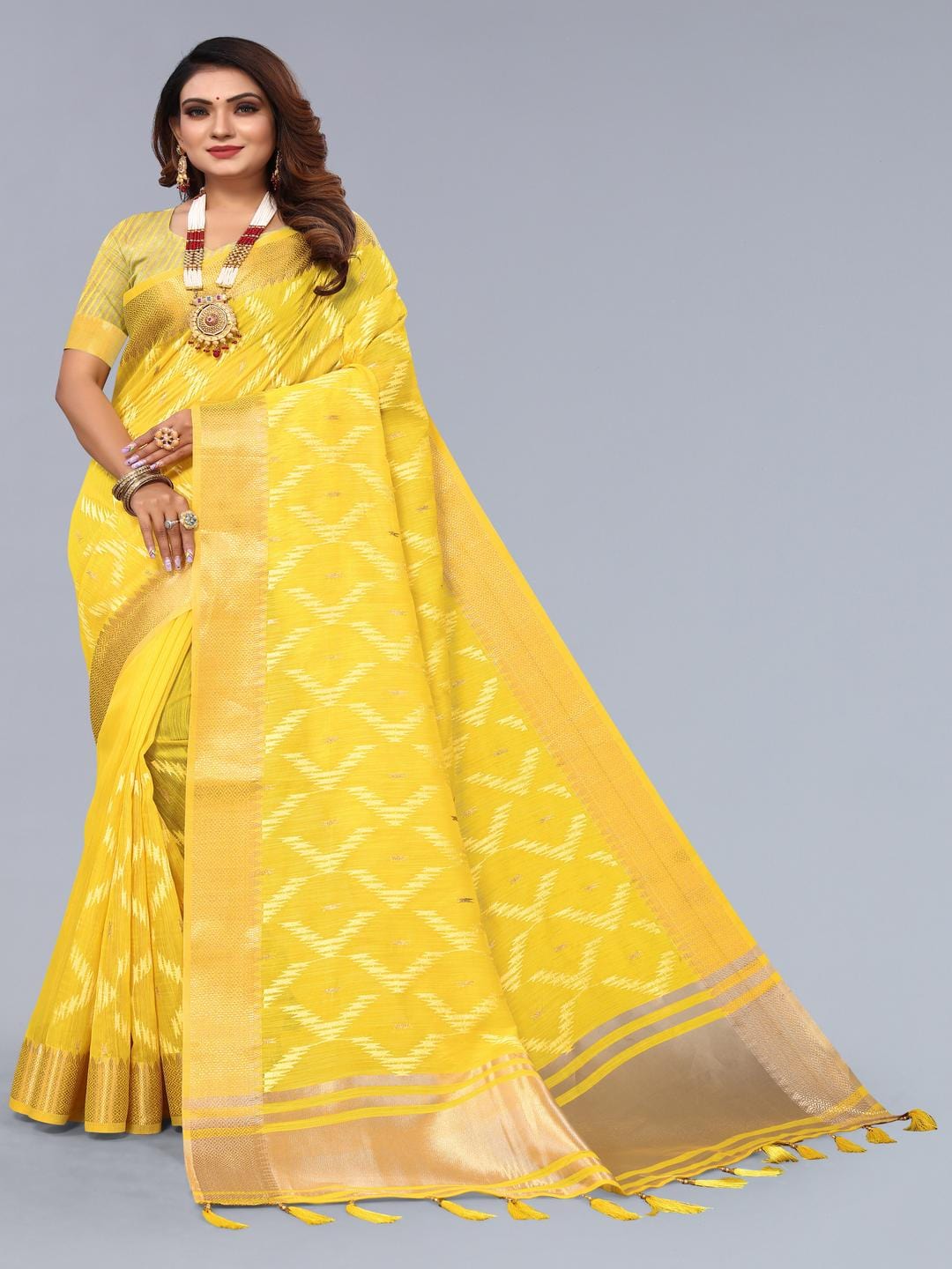 Ethnic Motifs Zari Woven Design Banarasi Saree