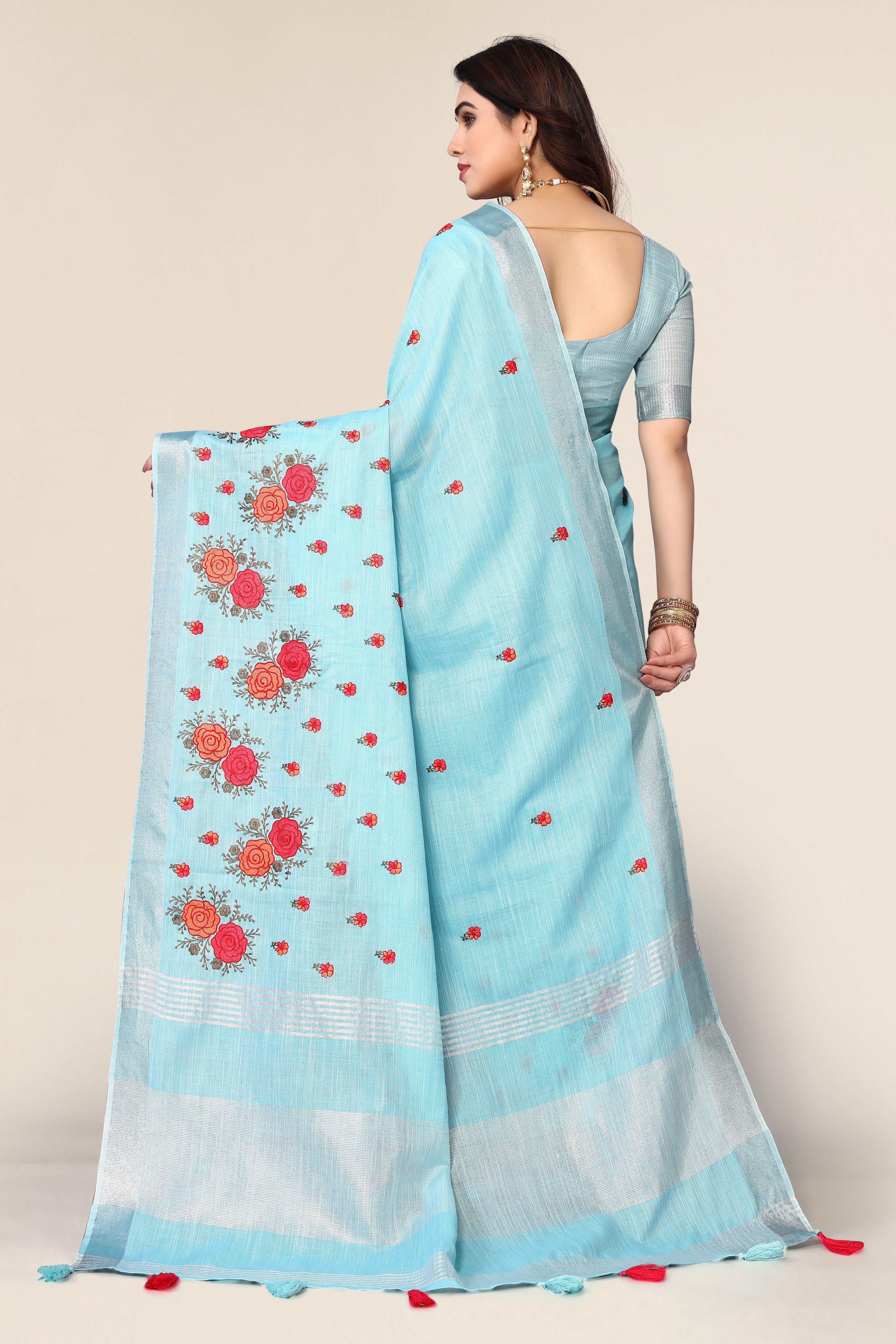 Ethnic Motifs Zari Woven Design Banarasi Saree