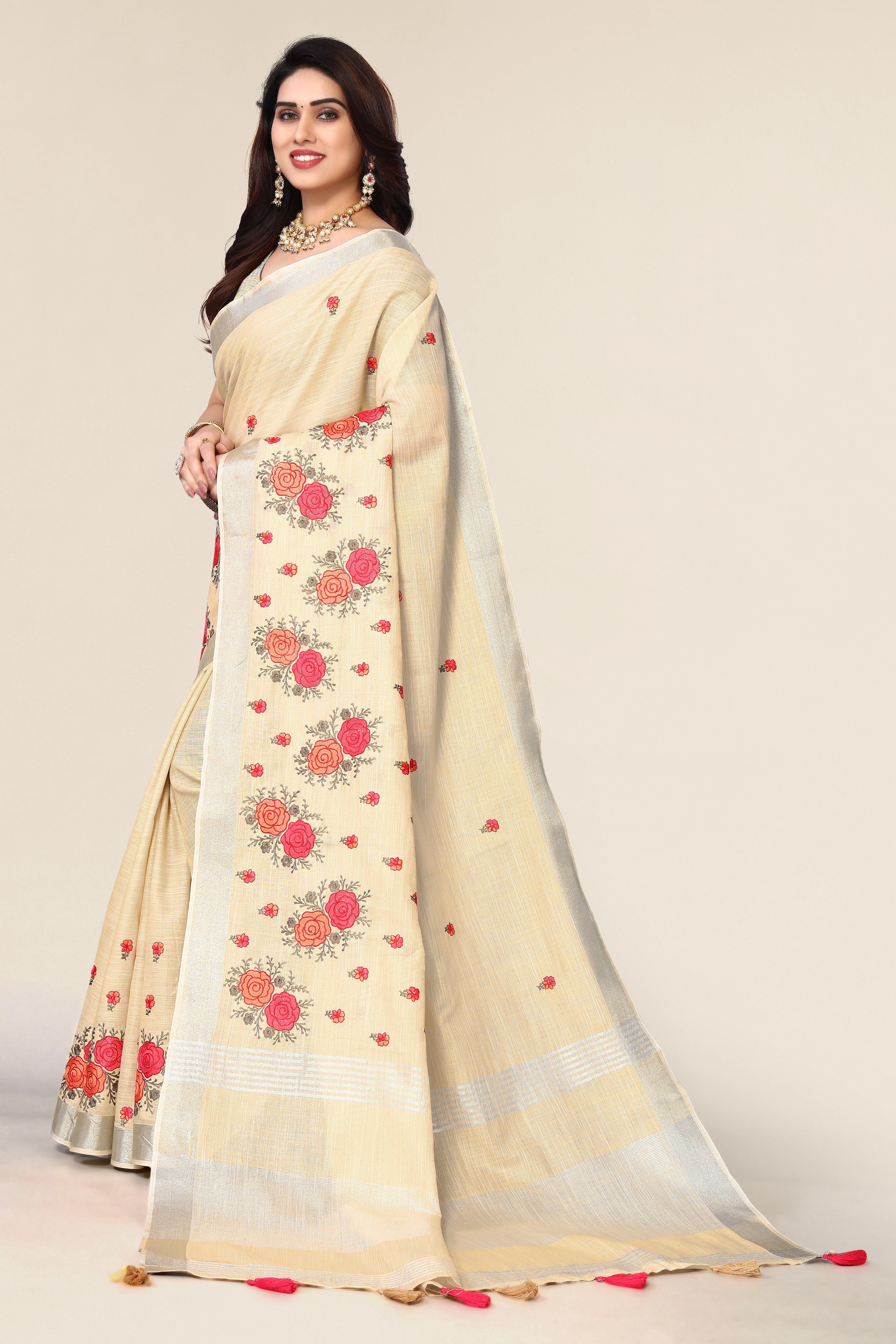 Ethnic Motifs Zari Woven Design Banarasi Saree