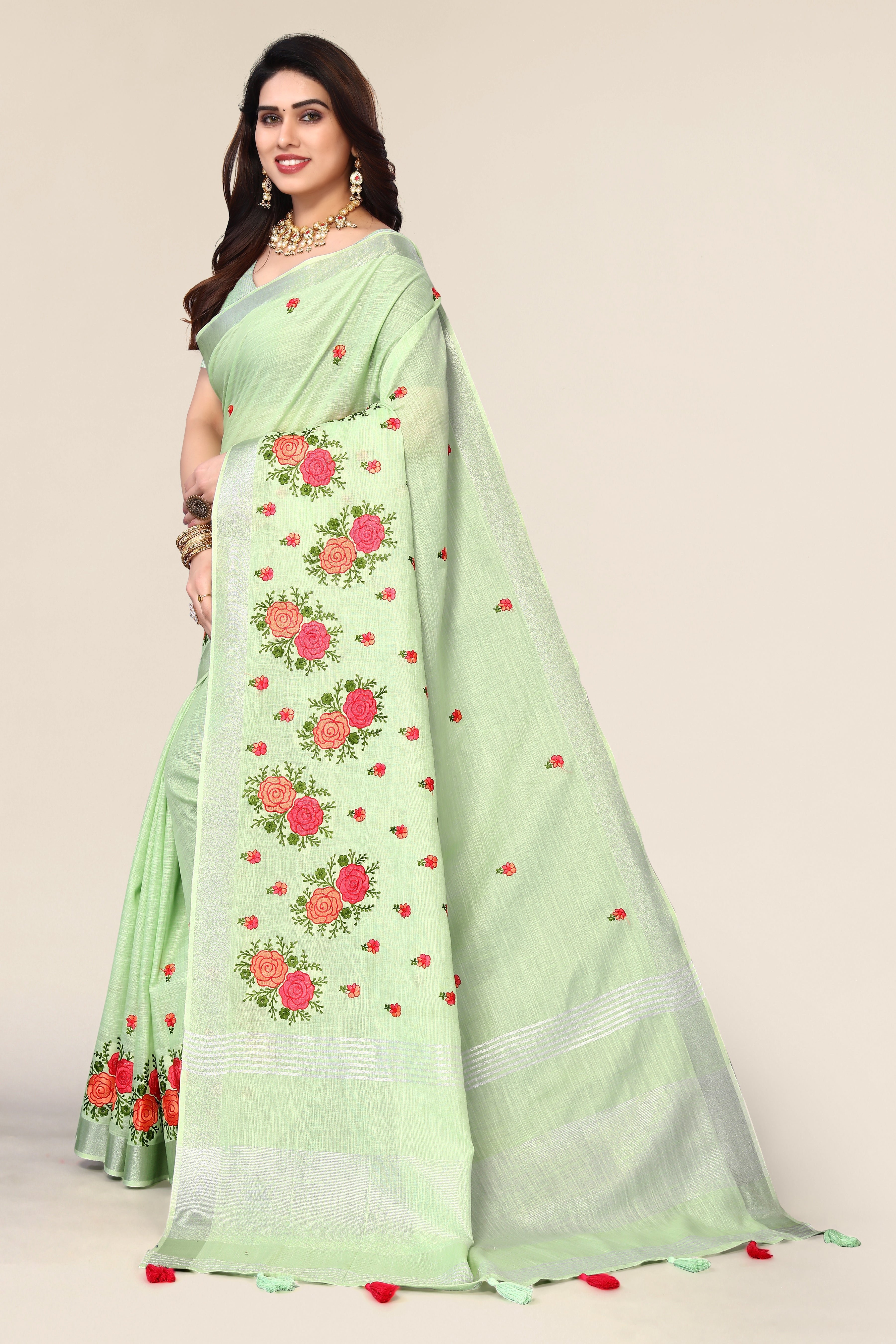 Ethnic Motifs Zari Woven Design Banarasi Saree