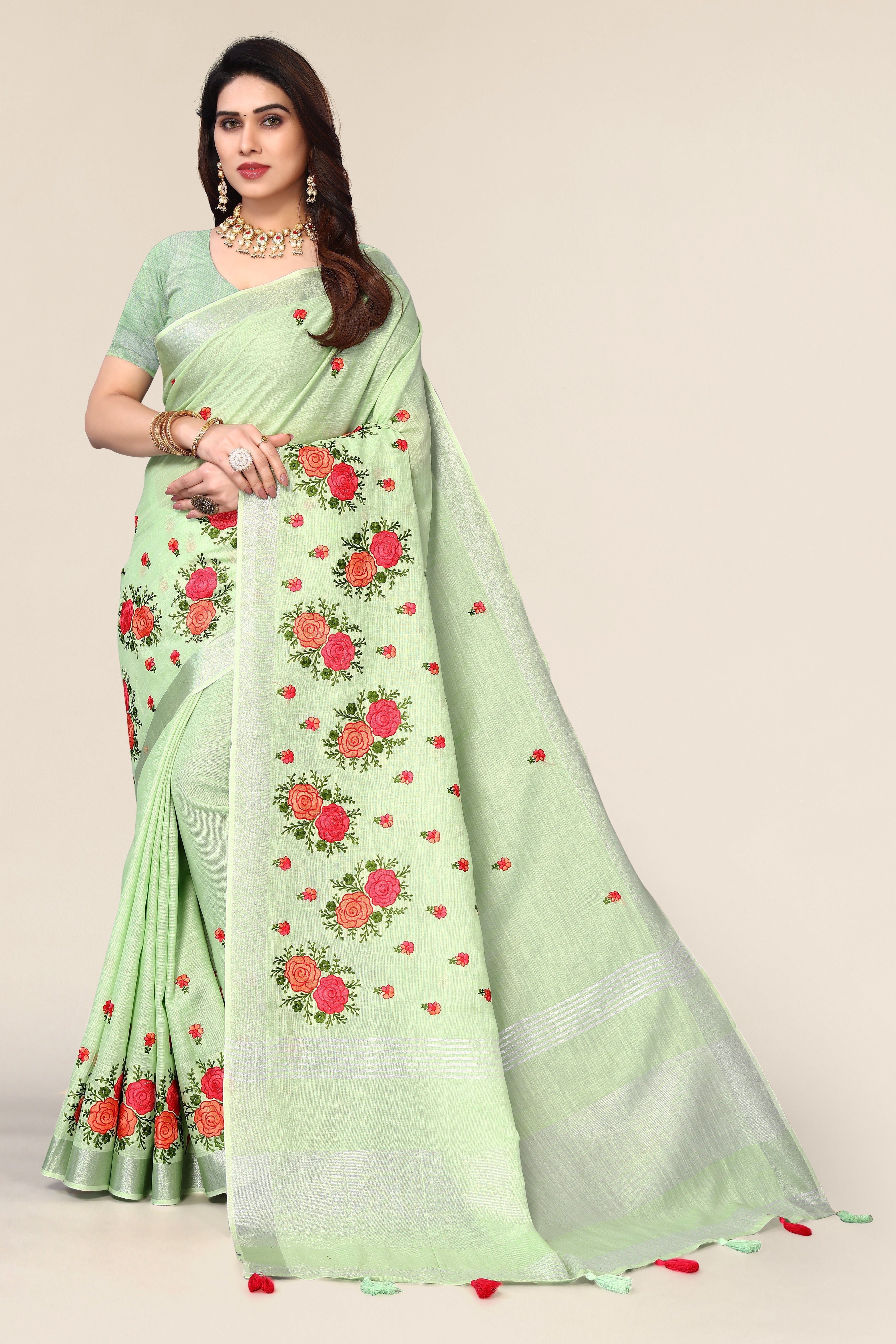 Ethnic Motifs Zari Woven Design Banarasi Saree