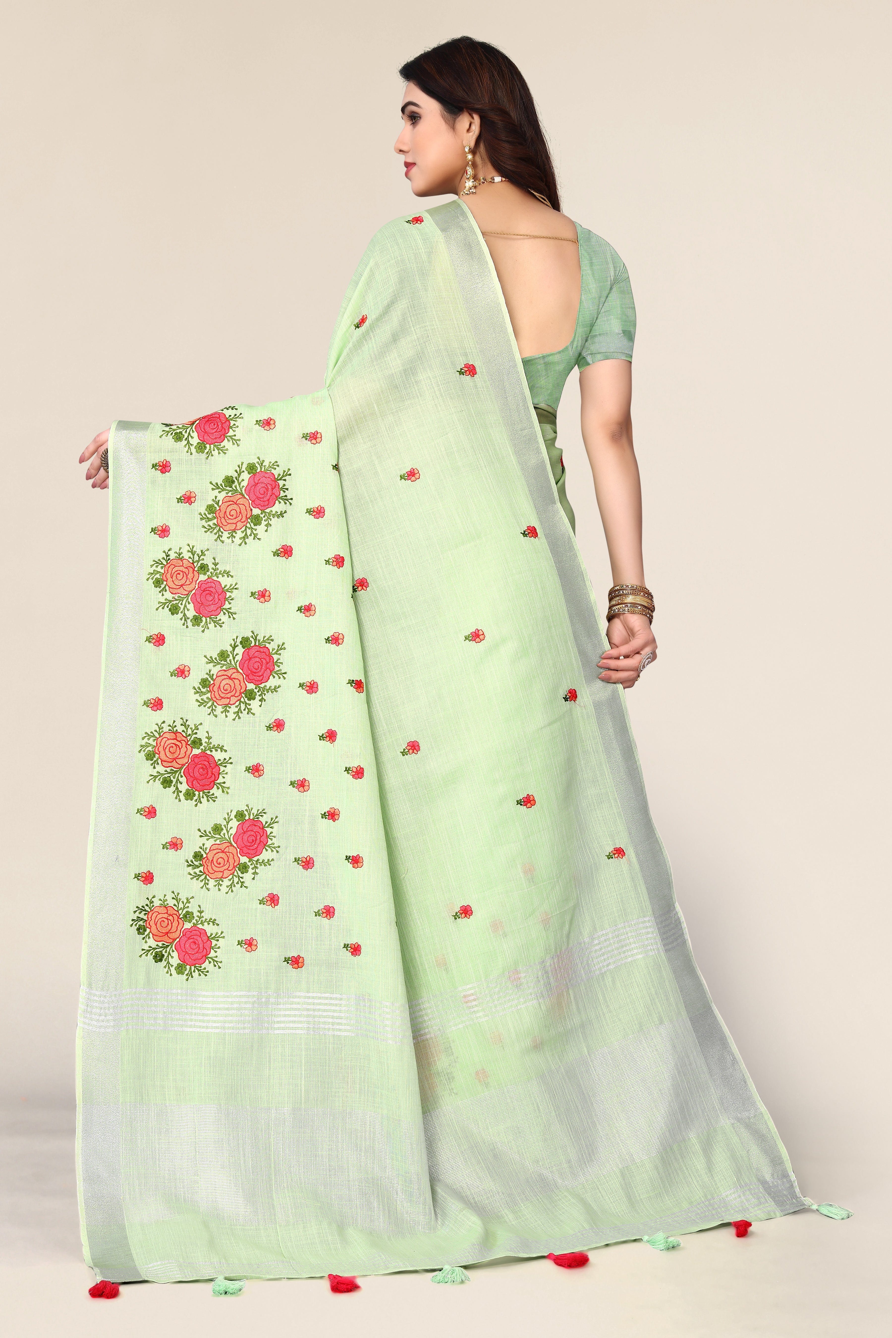 Ethnic Motifs Zari Woven Design Banarasi Saree