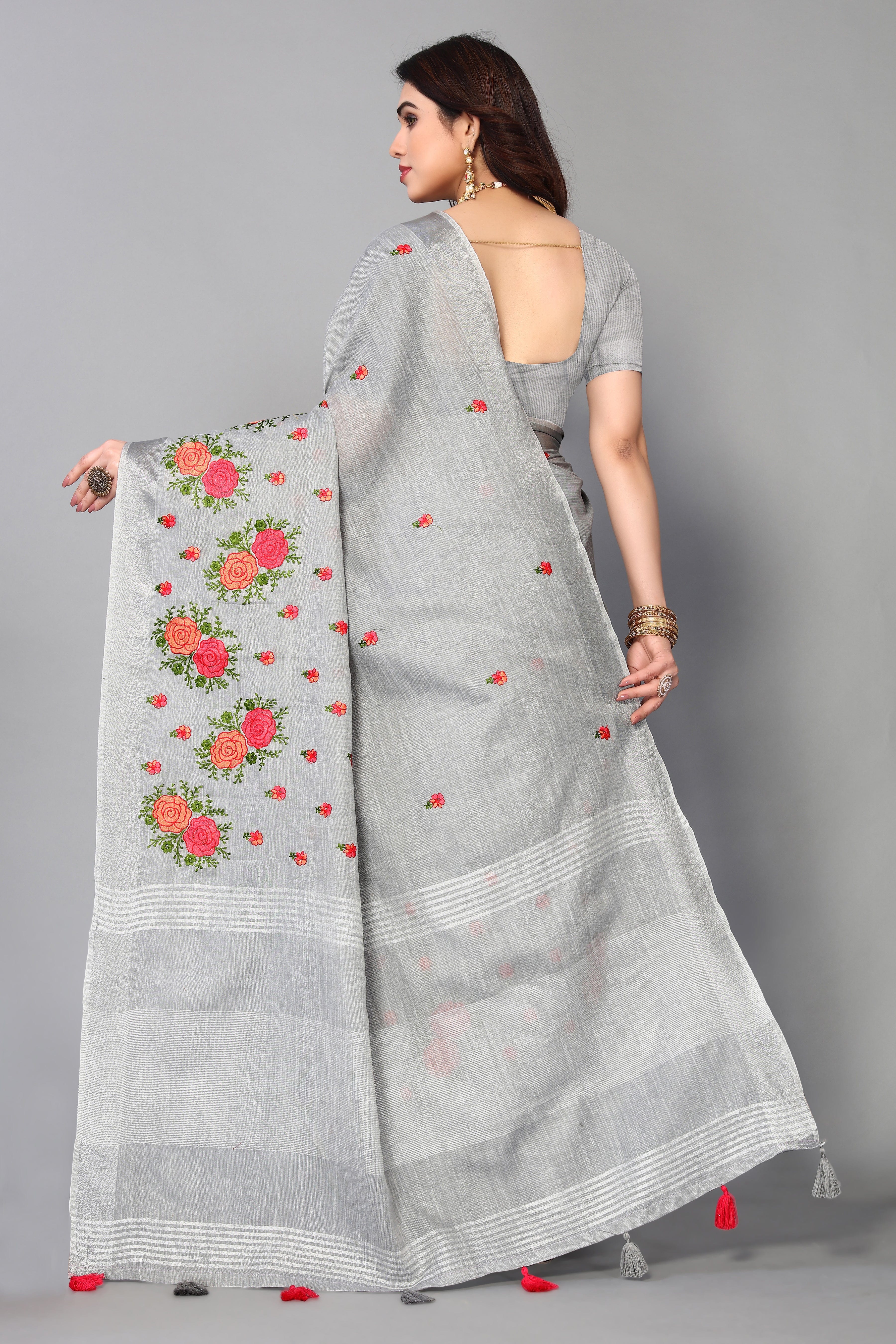 Ethnic Motifs Zari Woven Design Banarasi Saree