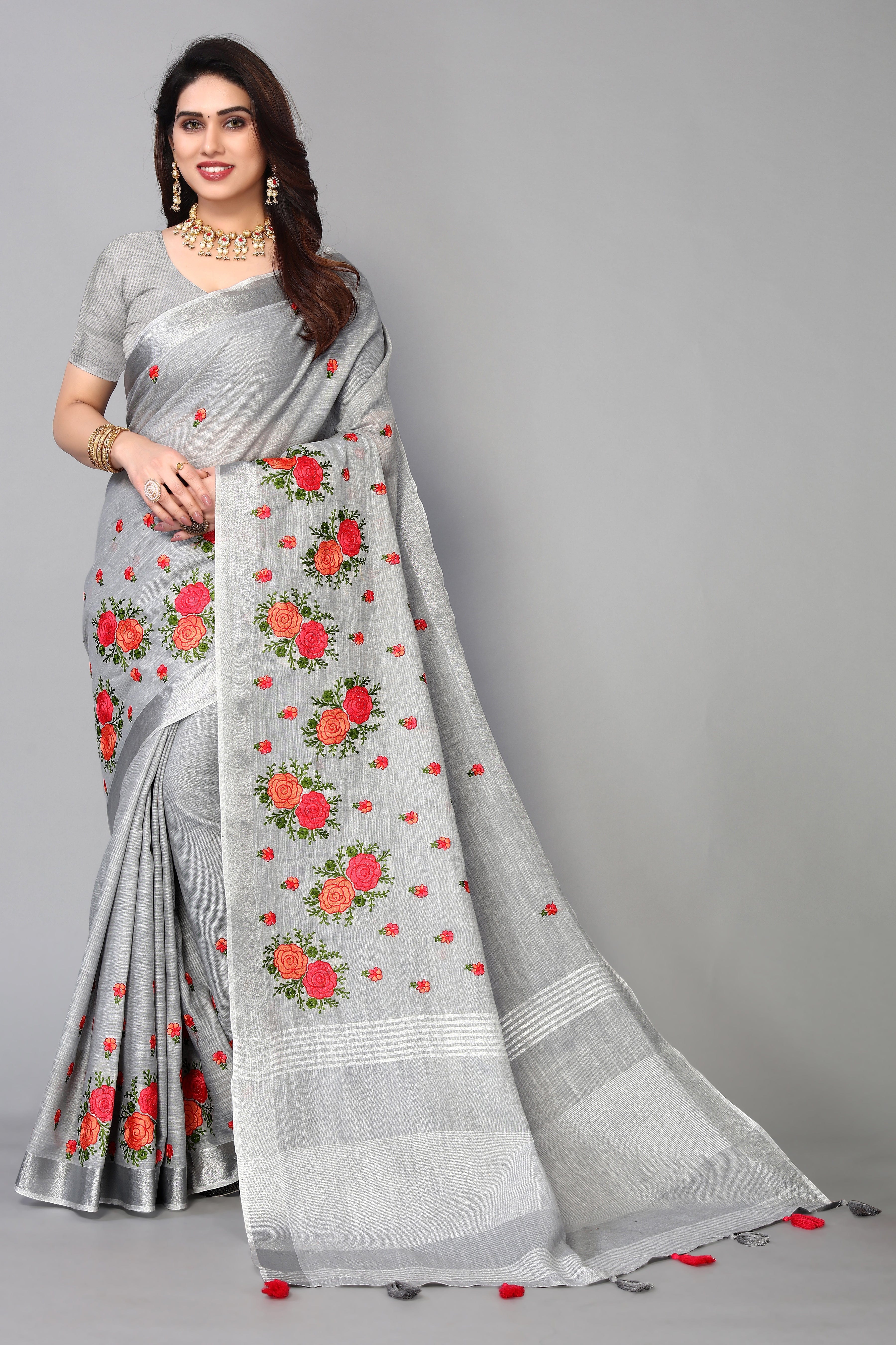 Ethnic Motifs Zari Woven Design Banarasi Saree