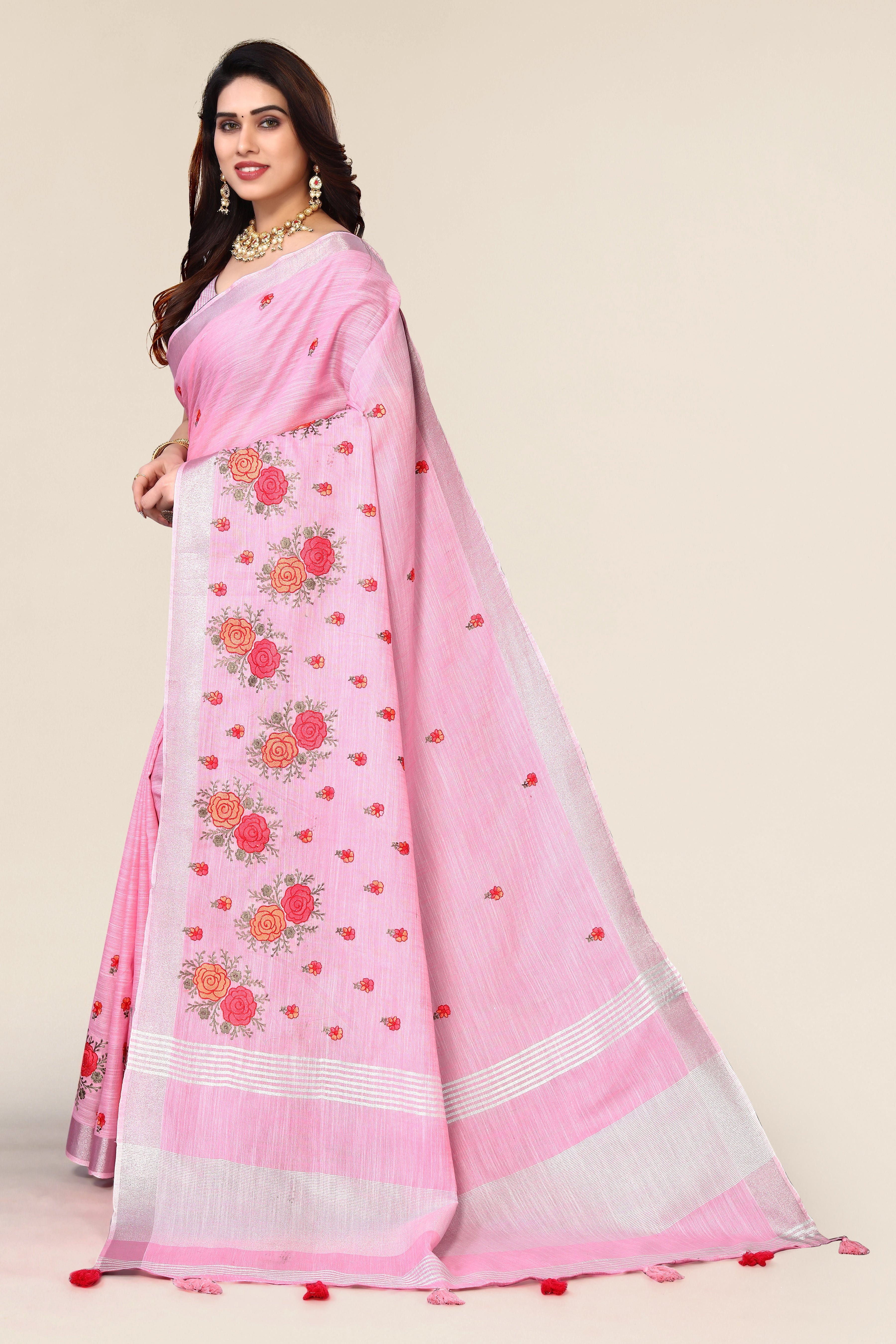 Ethnic Motifs Zari Woven Design Banarasi Saree