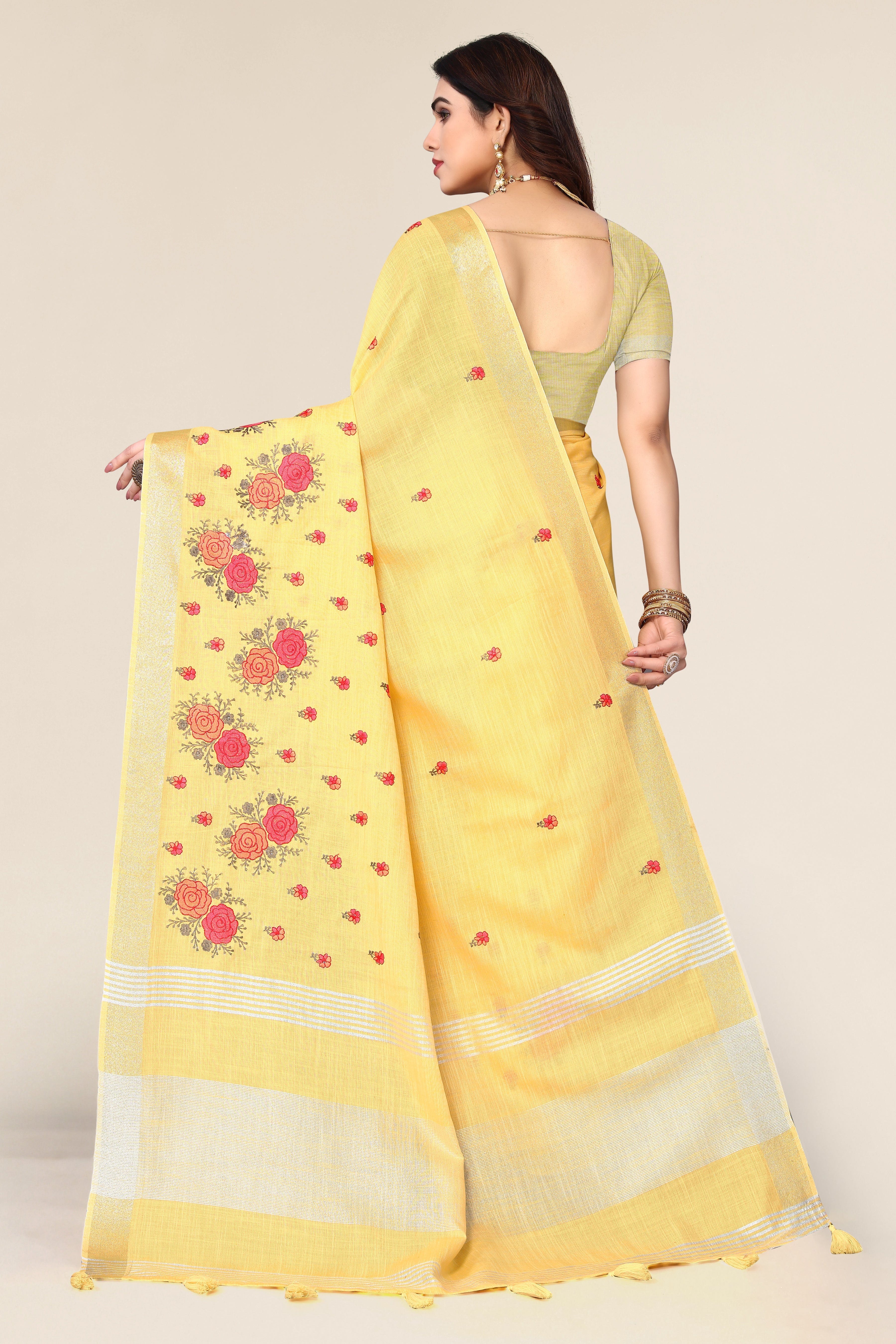 Ethnic Motifs Zari Woven Design Banarasi Saree