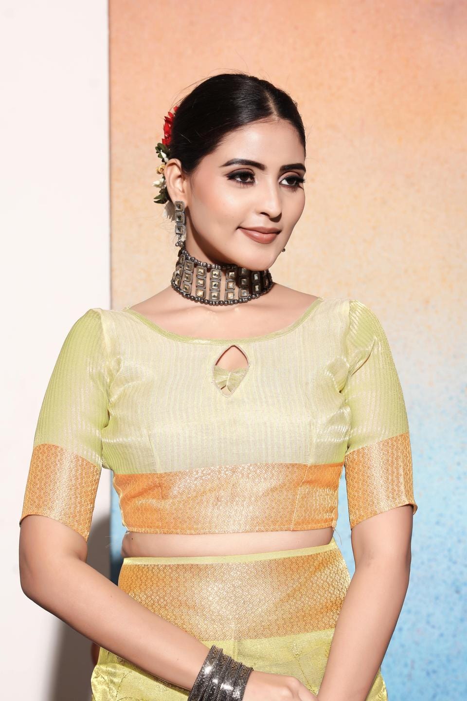 Ethnic Motifs Zari Woven Design Banarasi Saree