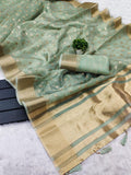 Ethnic Motifs Zari Woven Design Banarasi Saree