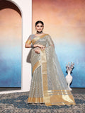 Ethnic Motifs Zari Woven Design Banarasi Saree
