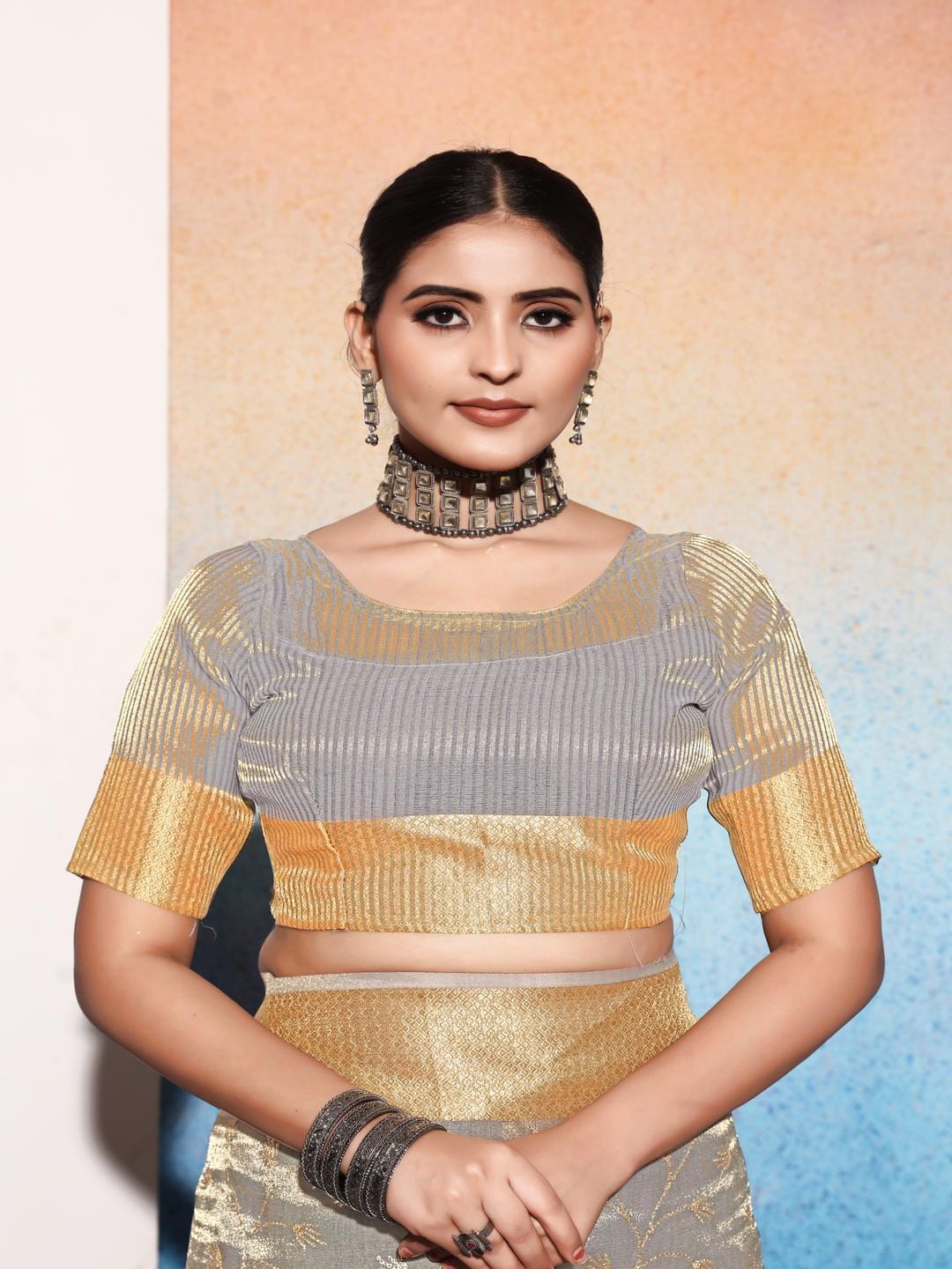 Ethnic Motifs Zari Woven Design Banarasi Saree