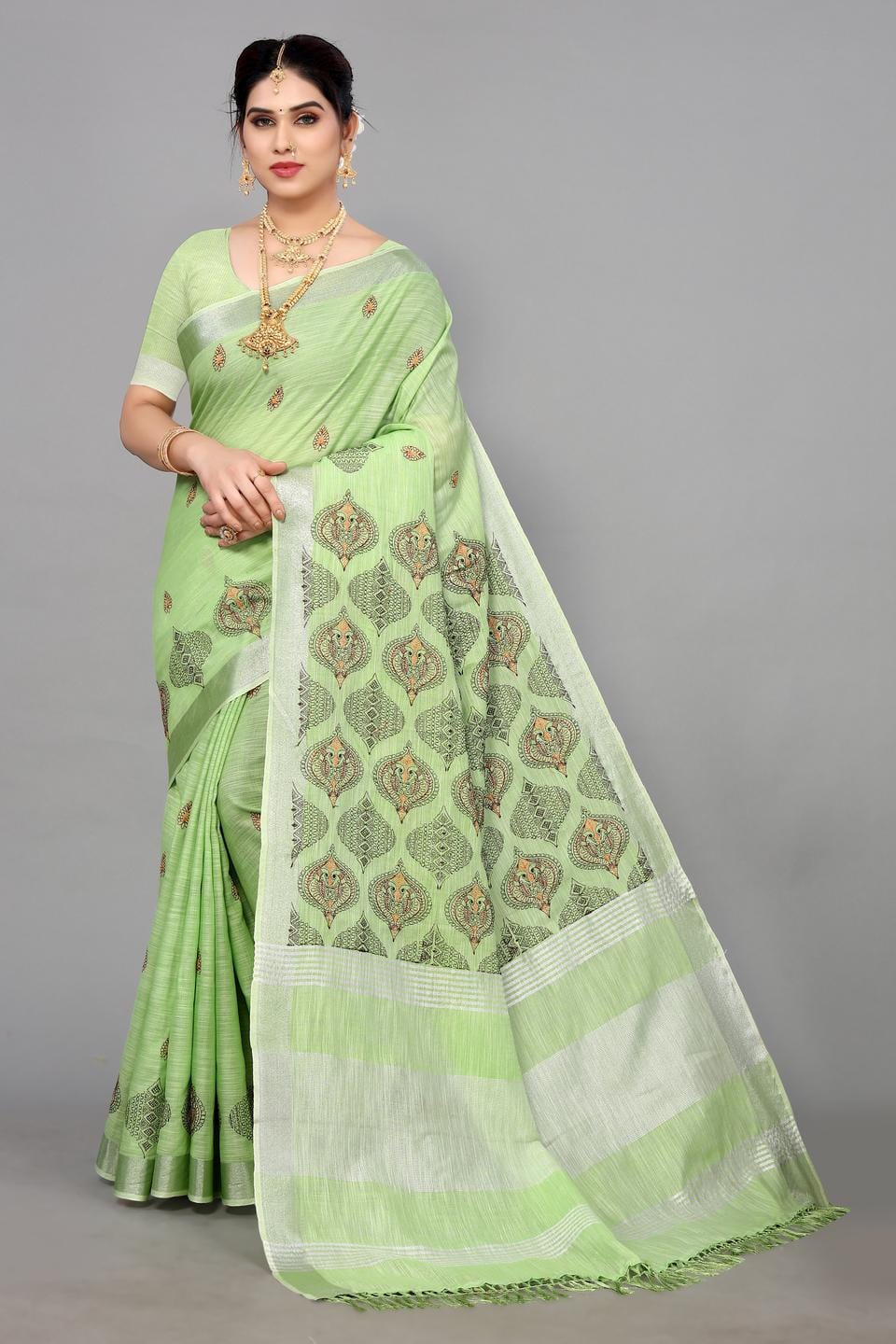 Ethnic Motifs Zari Woven Design Banarasi Saree
