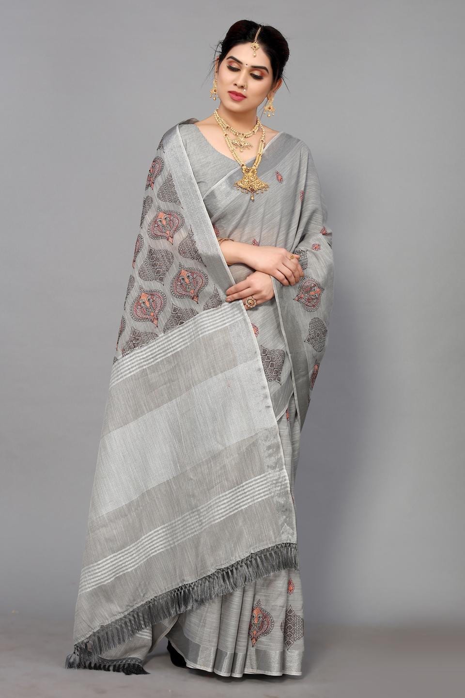 Ethnic Motifs Zari Woven Design Banarasi Saree