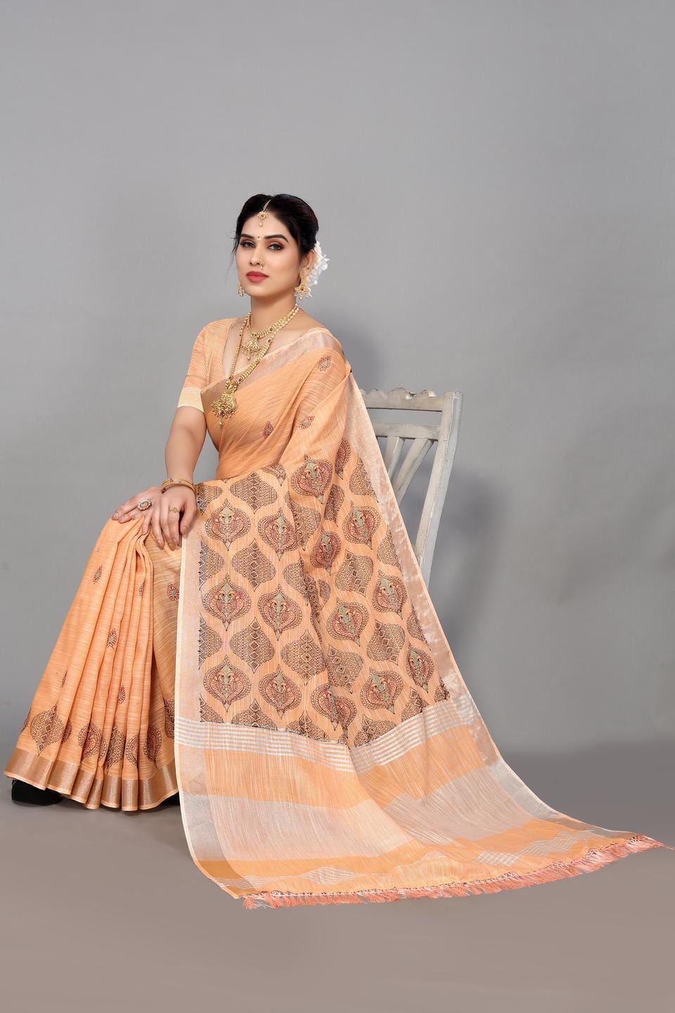 Ethnic Motifs Zari Woven Design Banarasi Saree