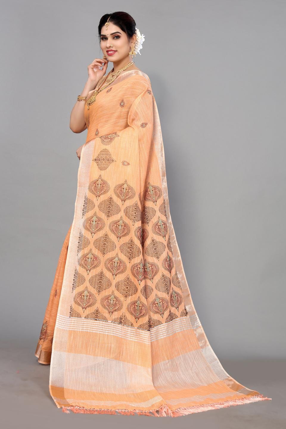 Ethnic Motifs Zari Woven Design Banarasi Saree