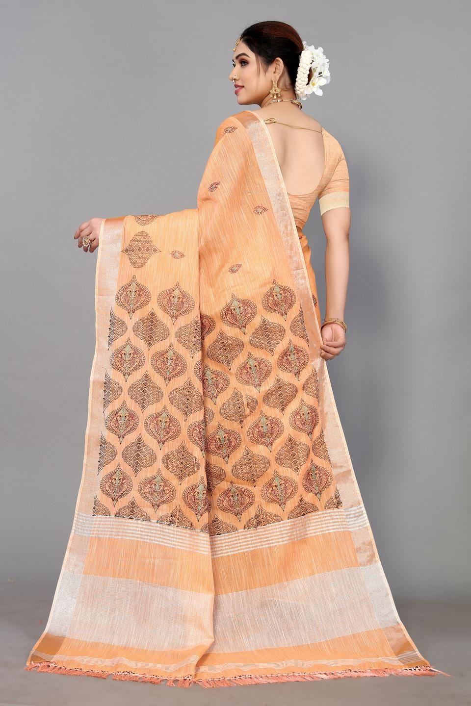 Ethnic Motifs Zari Woven Design Banarasi Saree