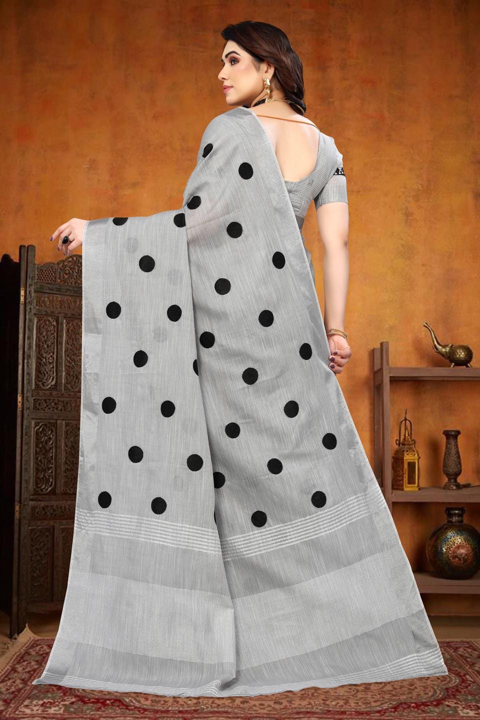 Ethnic Motifs Zari Woven Design Banarasi Saree