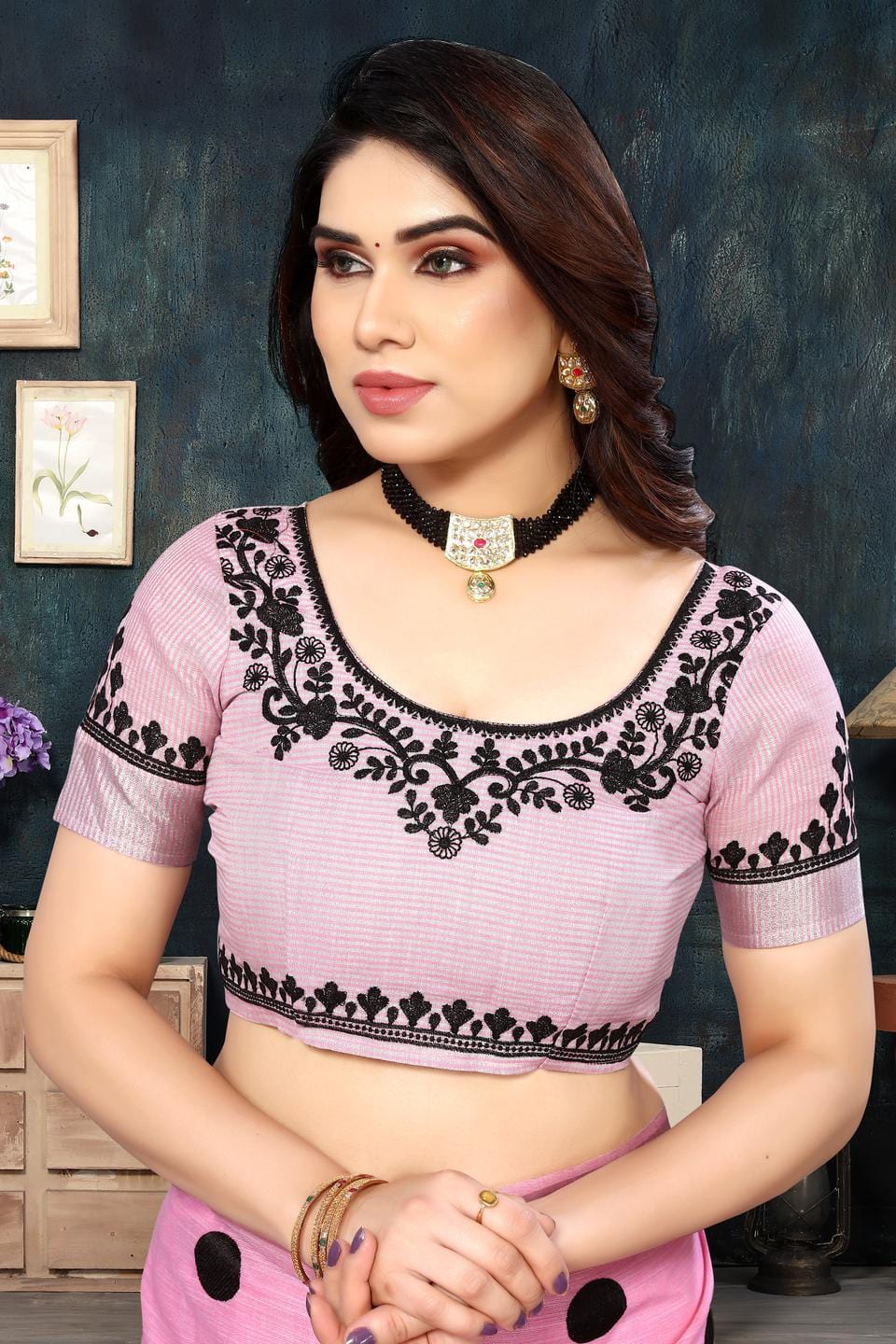 Ethnic Motifs Zari Woven Design Banarasi Saree