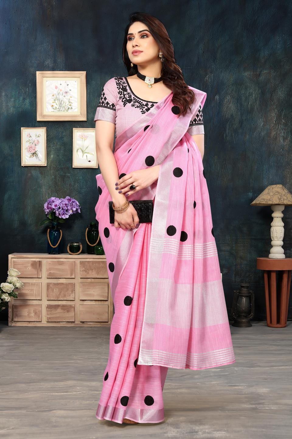 Ethnic Motifs Zari Woven Design Banarasi Saree