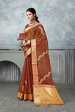 Ethnic Motifs Zari Woven Design Banarasi Saree