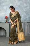 Ethnic Motifs Zari Woven Design Banarasi Saree