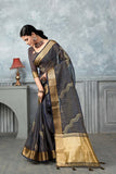 Ethnic Motifs Zari Woven Design Banarasi Saree