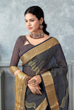 Ethnic Motifs Zari Woven Design Banarasi Saree