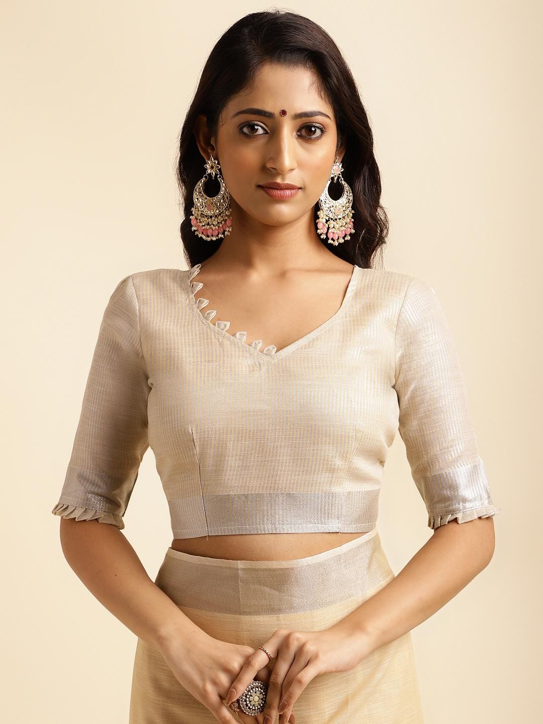 Ethnic Motifs Zari Woven Design Banarasi Saree
