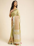 Ethnic Motifs Zari Woven Design Banarasi Saree