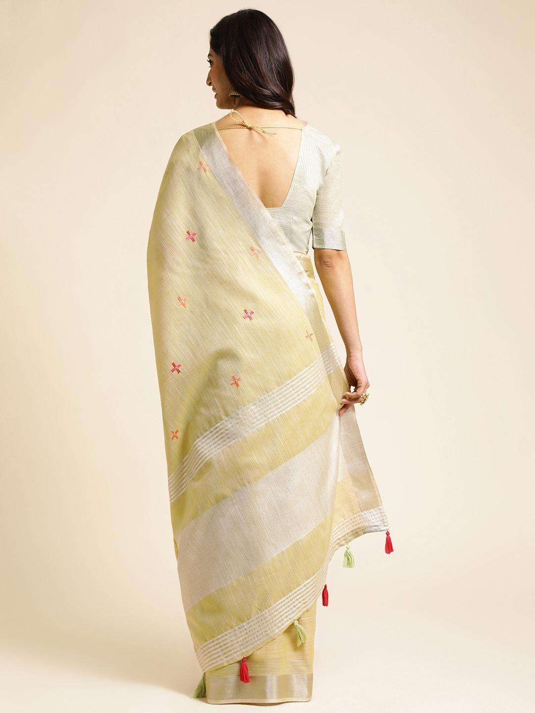 Ethnic Motifs Zari Woven Design Banarasi Saree