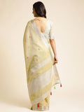 Ethnic Motifs Zari Woven Design Banarasi Saree