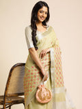 Ethnic Motifs Zari Woven Design Banarasi Saree