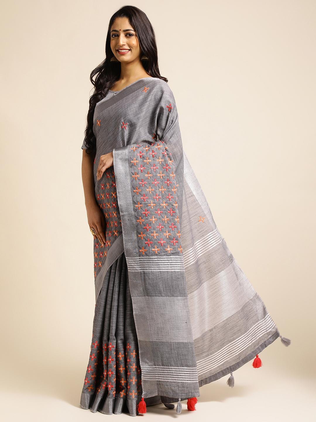 Ethnic Motifs Zari Woven Design Banarasi Saree