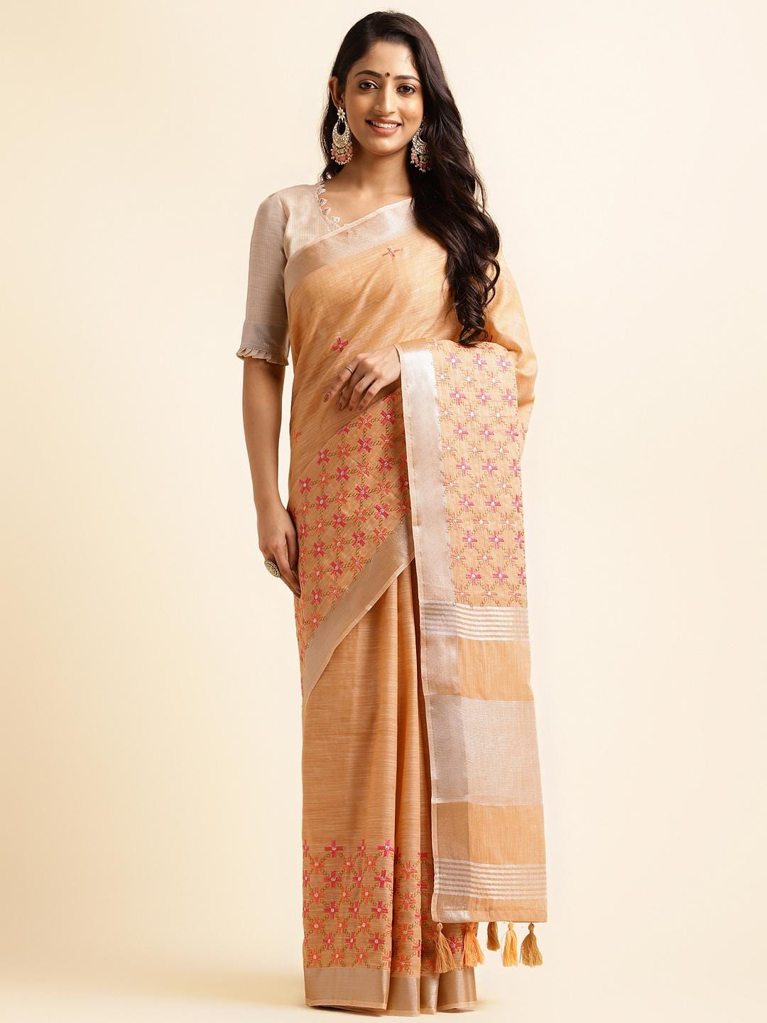 Ethnic Motifs Zari Woven Design Banarasi Saree