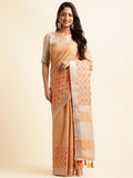 Ethnic Motifs Zari Woven Design Banarasi Saree