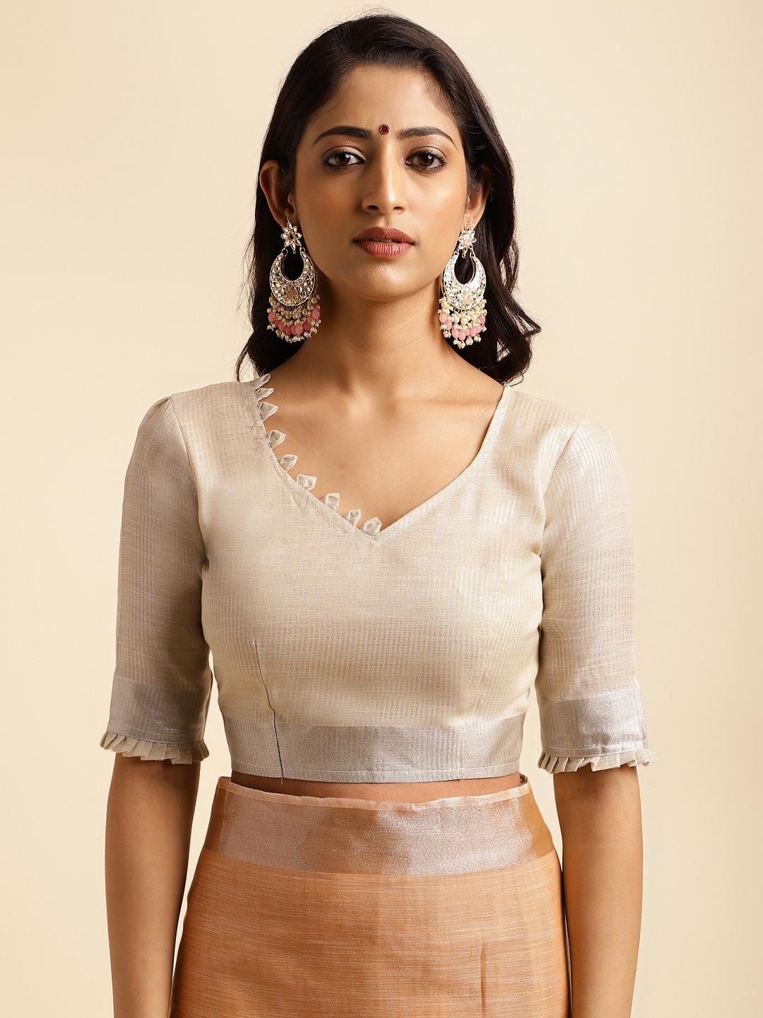 Ethnic Motifs Zari Woven Design Banarasi Saree